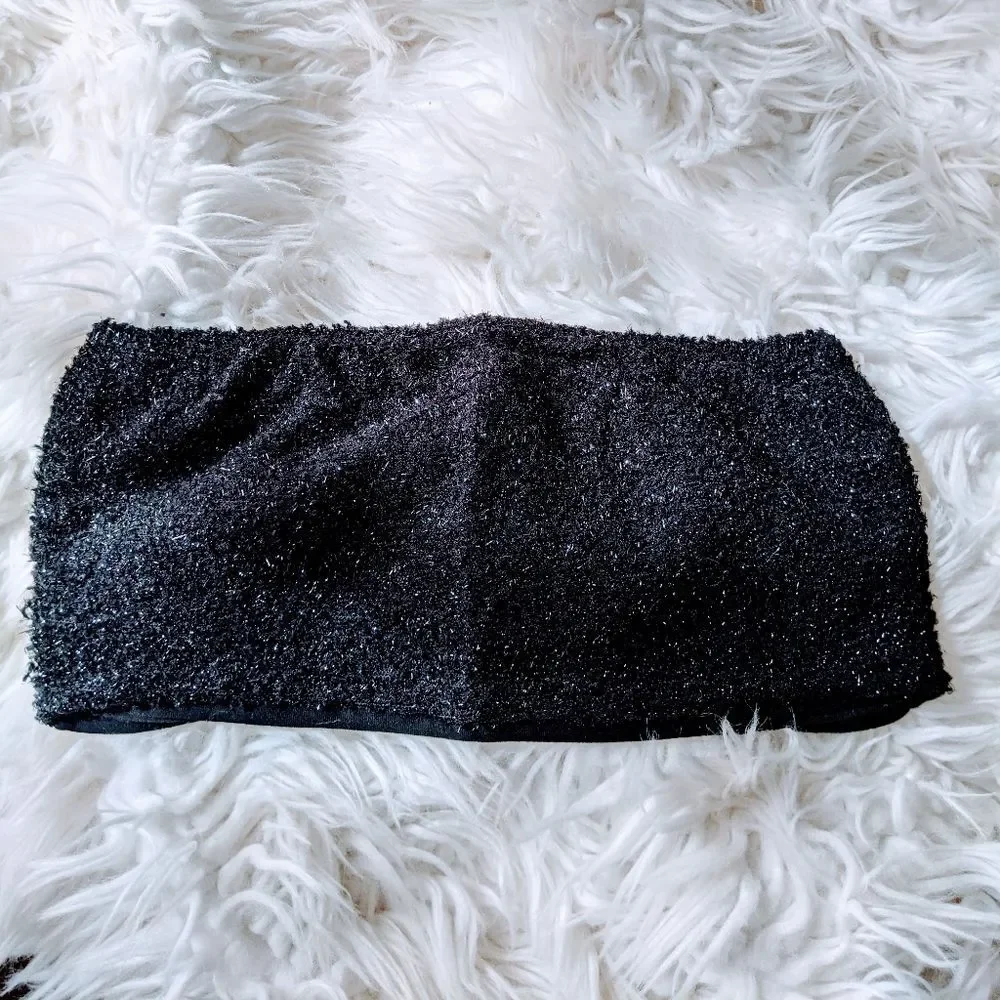 Fuzzy Sparkly Bandeau Top Size Medium